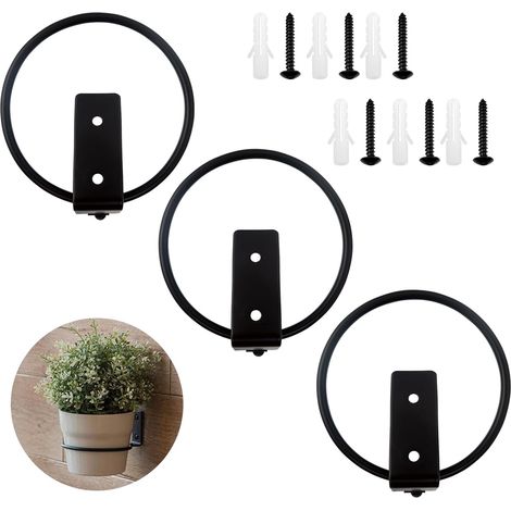 3-teiliges Set Wandhalterungen Für Blumentöpfe, Blumentopfringe Aus Metall, Faltbare Blumentöpfe, Für Haus Und Garten