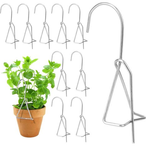 10 Stück Terrakotta-topfhaken, 14 X 5,2 Cm Edelstahl-wandhalterung Für Pflanzen, Blumentöpfe Und Zäune