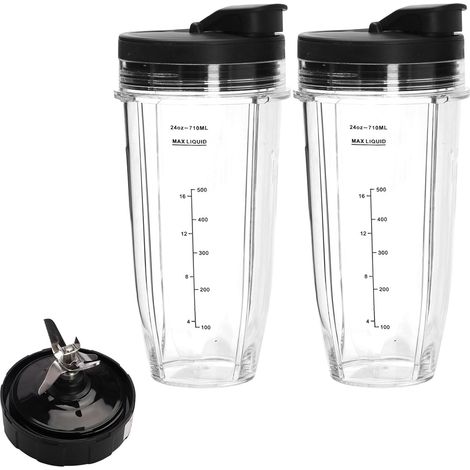 2-teiliges Ersatzbecher-set Für Ninja-mixer, 710-ml-ersatzbecher Mit 7-finger-messer Und Deckel