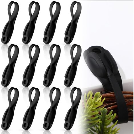 12-teiliges Kabelorganisator-set Für Haushaltsgeräte, Kabelaufwickler Für Küchengeräte, Selbstklebender Kabelorganisator, Silikon-kabelhalter (schwarz)