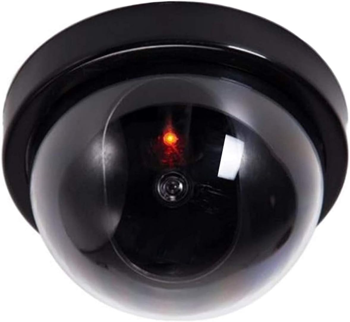 Attrappe Einer Kamera – 1 Stück – Kunststoff – Blinkende Rote Led – Diebstahlsicherung Für Den Innen- Und Außenbereich – Durchmesser 9,5 Cm