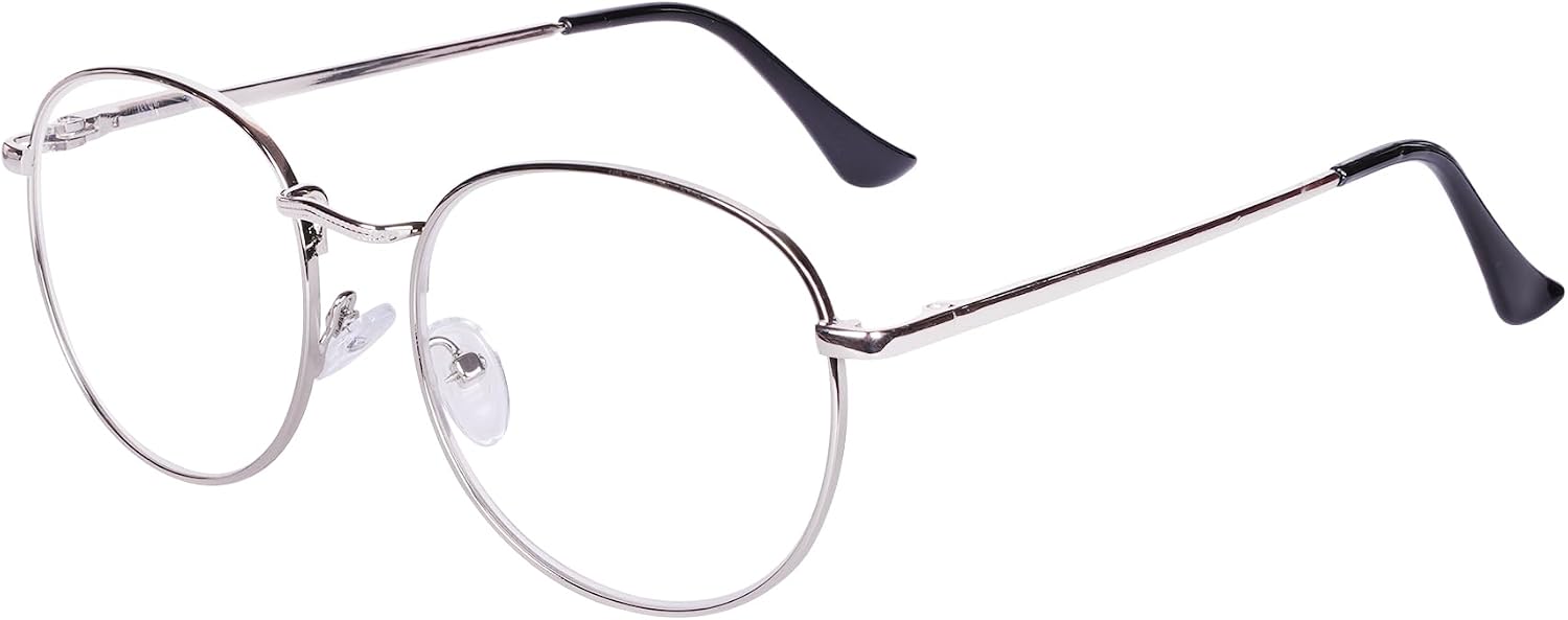 Lesebrille – 1 Stück – Metallgestell – Klare Gläser – Mit Brillenband – Unisex