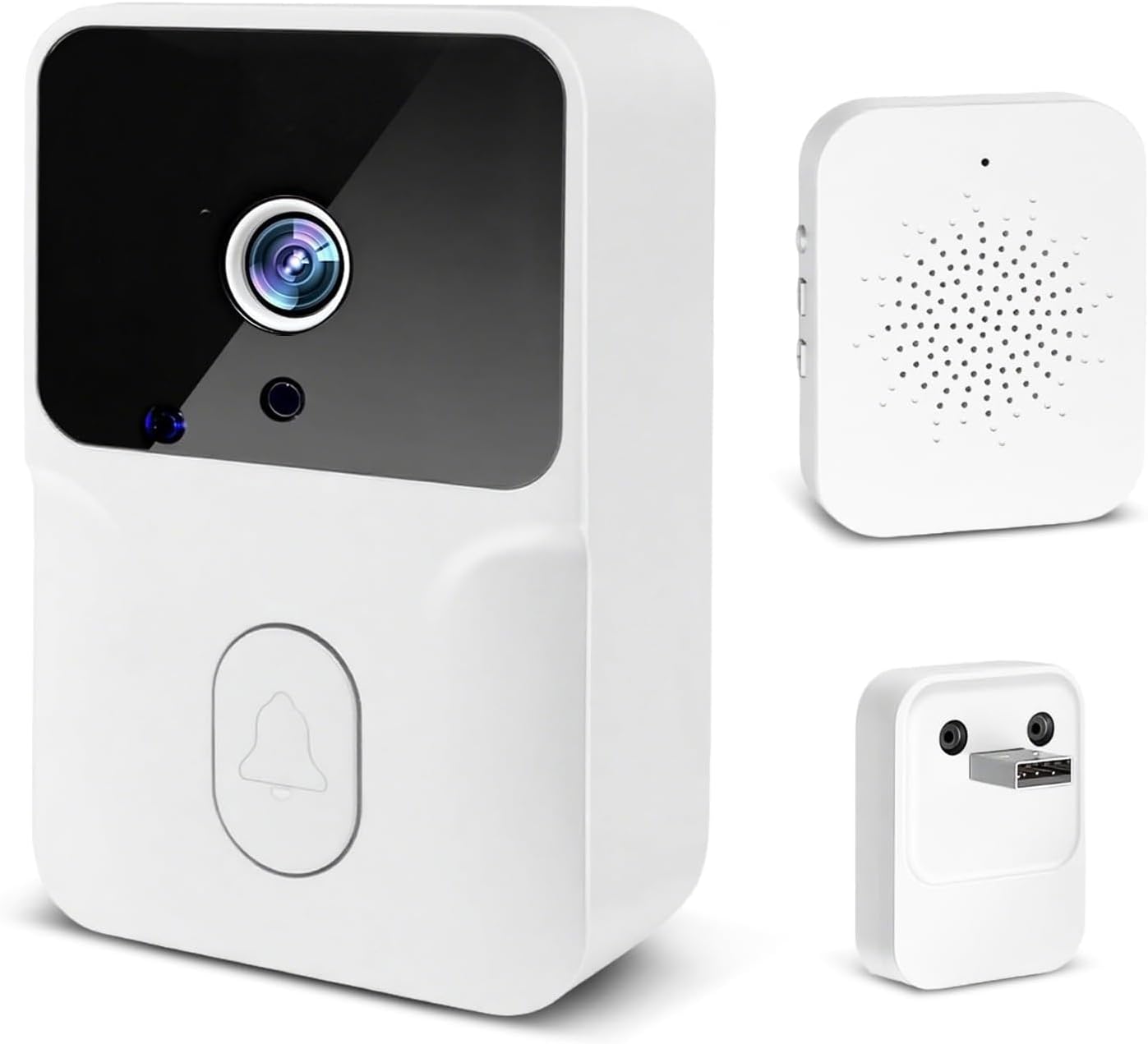 1080p Wlan-video-türklingel – 1 Stück – Kabellos – Hd-nachtsicht – Gegensprechanlage – Weitwinkel