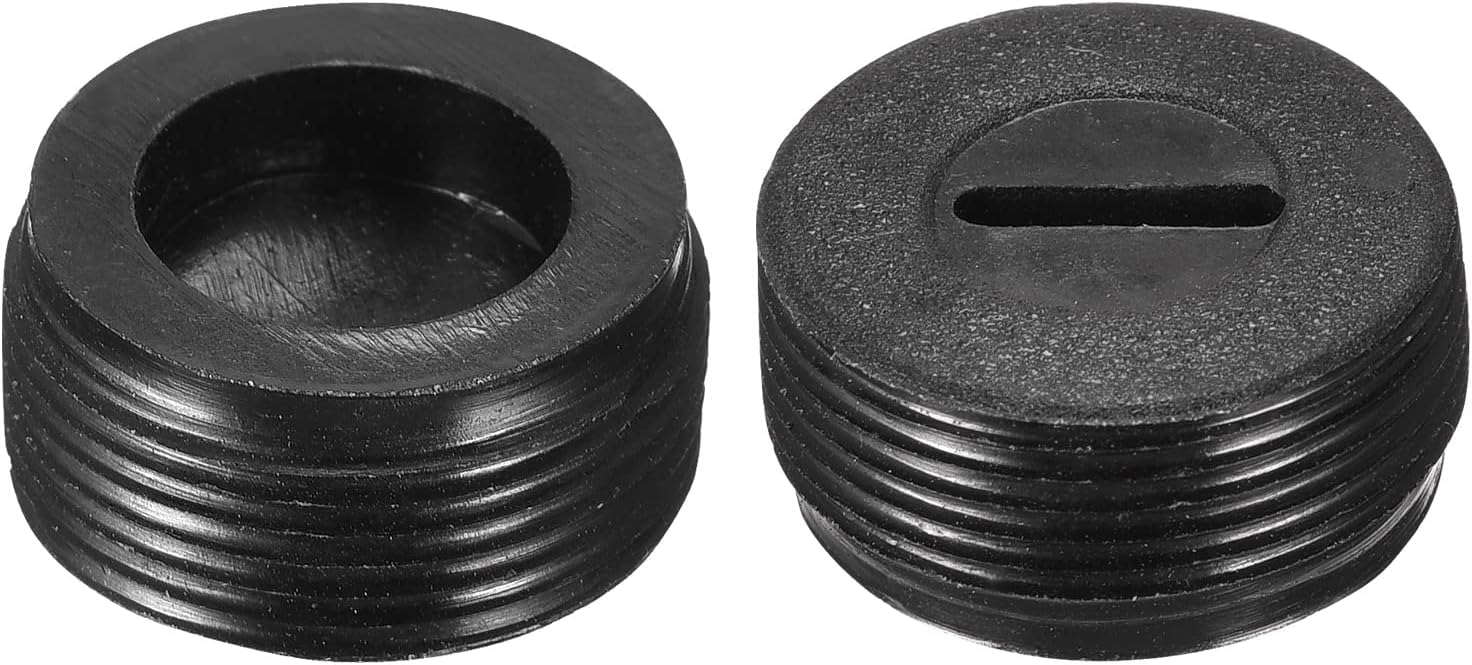 Kohlebürstenkappen – 2 Stück – Schwarzer Kunststoff – Präzisionsgewinde – Für Elektrowerkzeugmotoren – 18 Mm X 8,5 Mm
