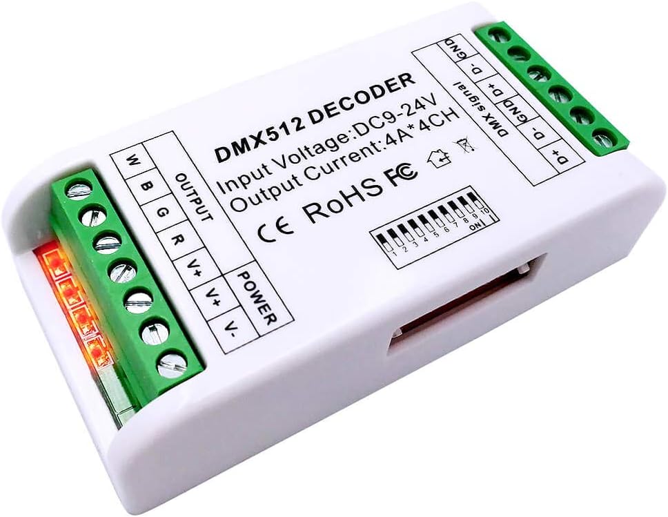 4-kanal-dmx-decoder – 1 Stück – Metall – Rgbw-led-dimmer – Für Bühnenbeleuchtung – Dc 9–24 V