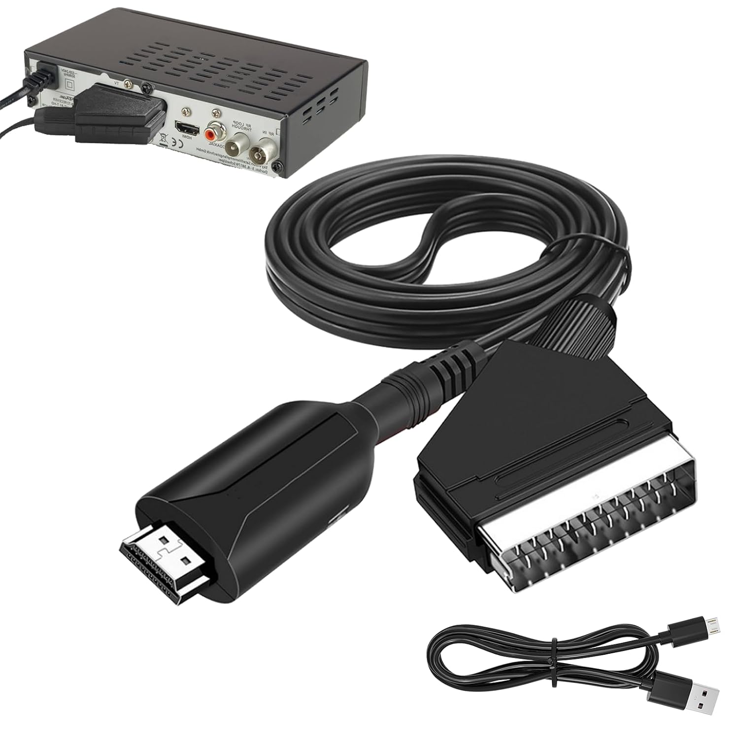 Scart-zu-hdmi-konverter – 1080p/720p – Videosignaladapter – Für Fernseher, Projektor, Konsole