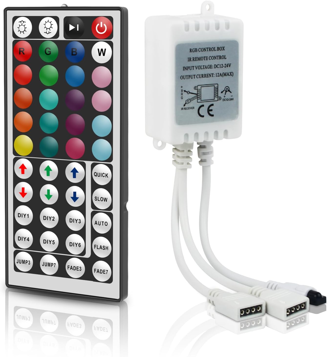 Rgb-led-controller – 1 Set – Infrarot, 44 Tasten – Dualer Ausgang Dc 12–24 V – Für 4-polige Led-streifen