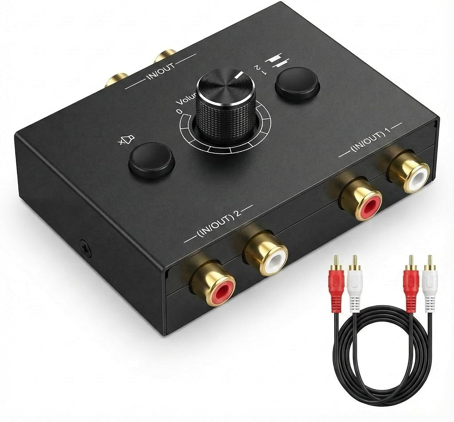 Bidirektionaler Rca-audioschalter – 1 Stück – Metall – Lautstärkeregler Und Quellenauswahl – Für Verstärker Und Hifi-lautsprecher