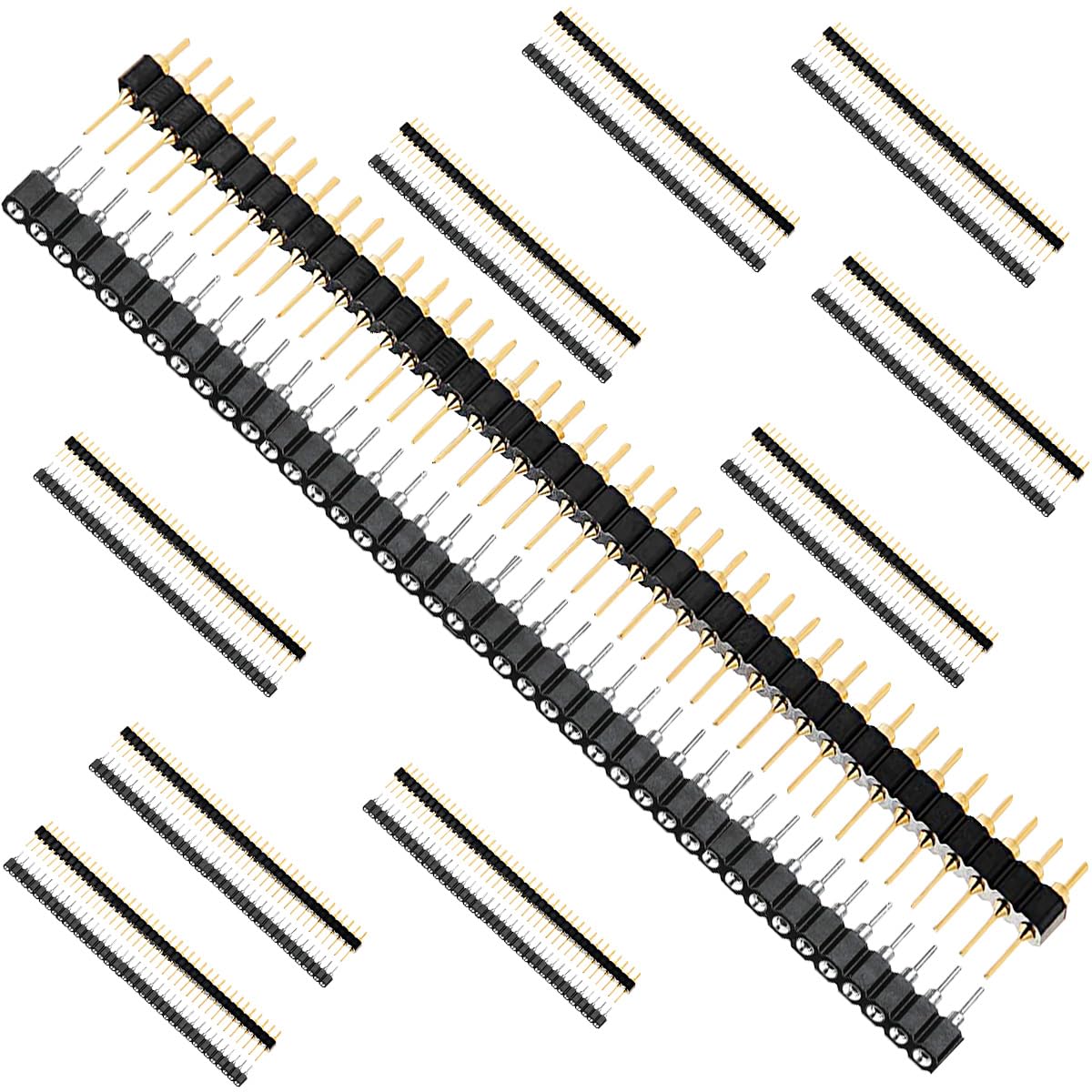 Stiftverbinder – 20 Stück – Thermoplast – 2,54 Mm Rastermaß – Elektronik Und Leiterplatten – Schwarz