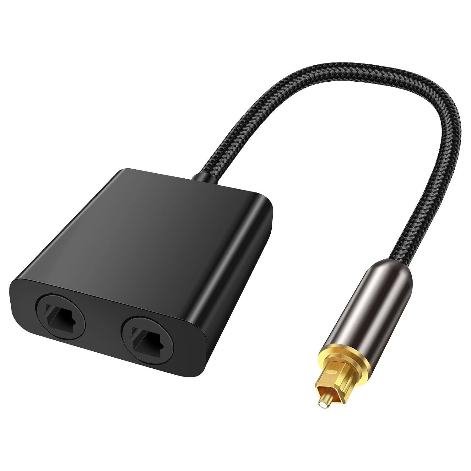 Toslink-lichtwellenleiter-splitter 1 Auf 2 (weiblich) – Vergoldeter Stecker – Digitalaudio – Für Heimkino Und Konsole