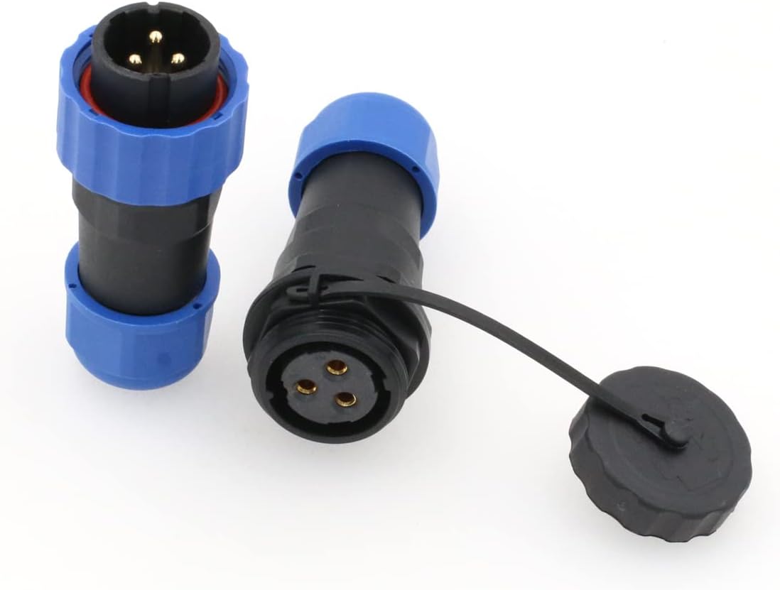 Wasserdichter Ip68-stecker – 1 Stück – Kunststoff – 3 Lötstifte – Led-außenpanel – Schwarz, 86 X 28,5 Mm