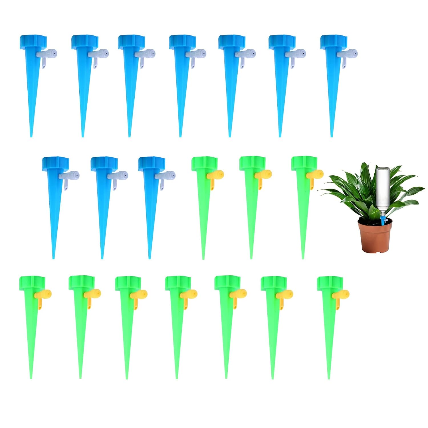 Tropfbewässerungsset – 20-teilig – Pp-kunststoff – Einstellbare Durchflussrate – Für Garten Und Haus – 13,5 X 3,5 Cm