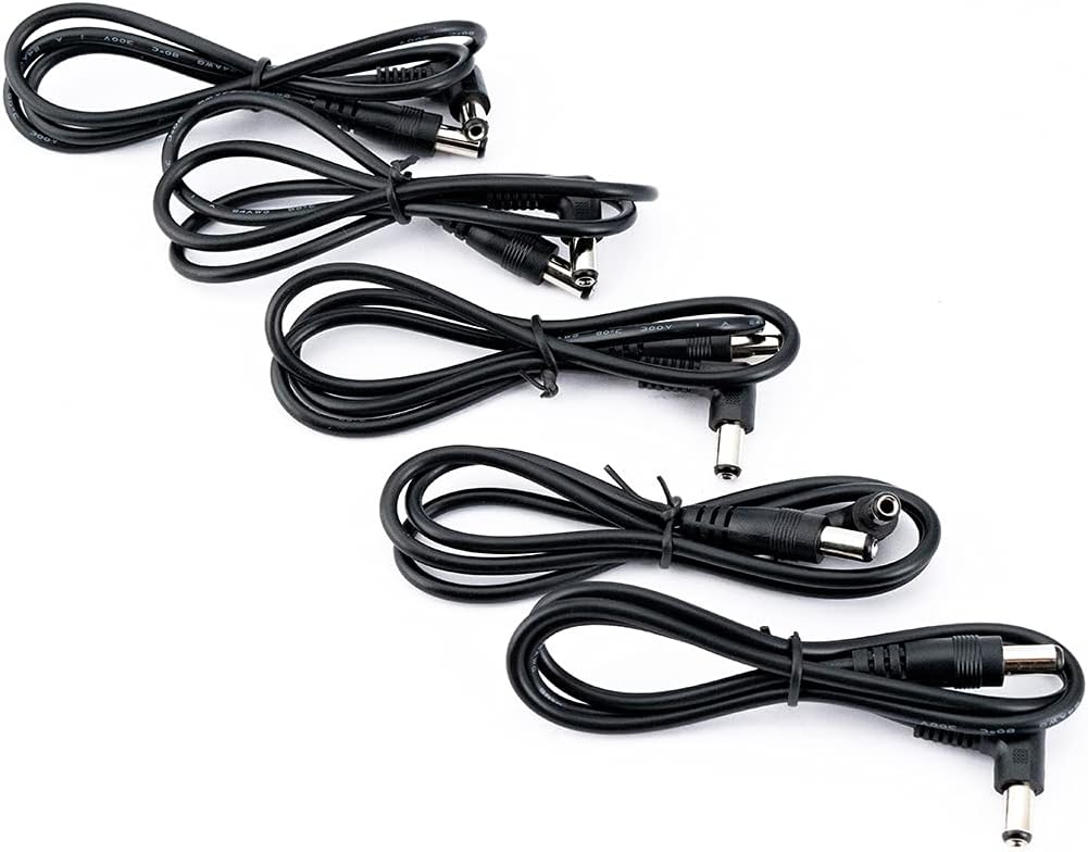 Stromkabel Für Gitarrenpedale – 5er-pack – 600 Mm – 5,5-mm-stecker – Für Musikeffekte