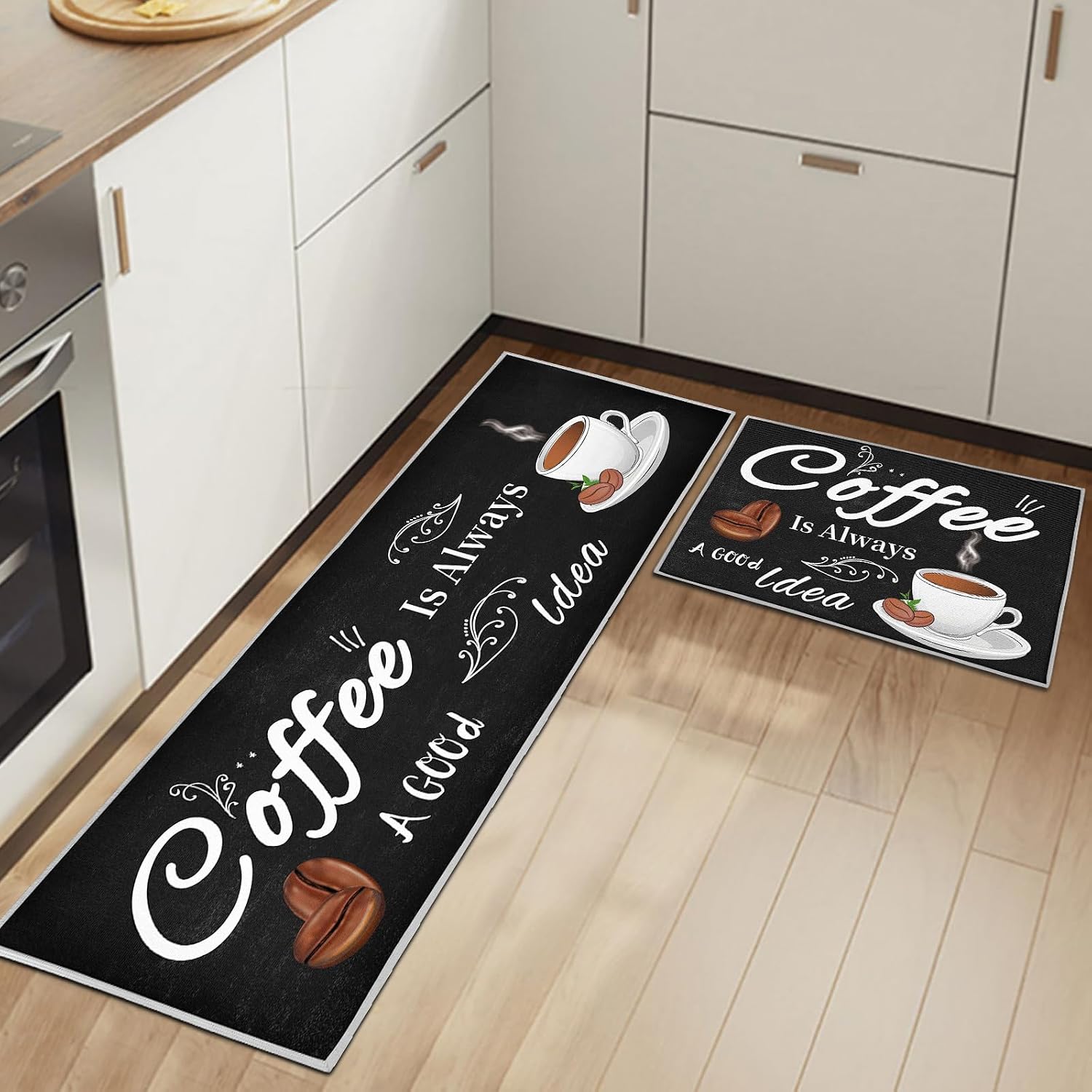 2er-set Rutschfeste Küchenmatten – Wasserfester Gummi – Ermüdungshemmend – Für Zuhause, Büro Und Café – 43 X 150 Cm