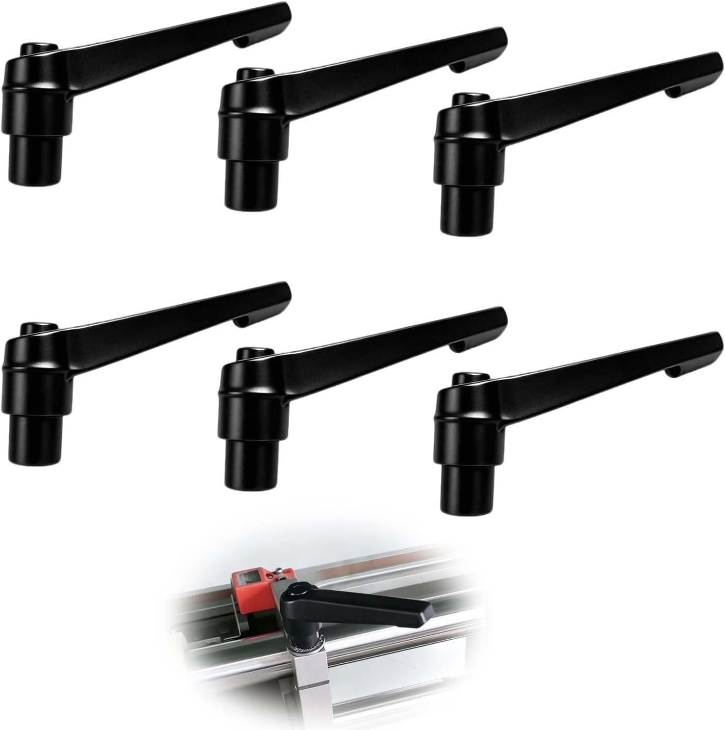 Klemmhebel – 6er-pack – Schwarzer Legierter Stahl – M8-innengewinde – Für Industriemaschinen – 63-mm-griff
