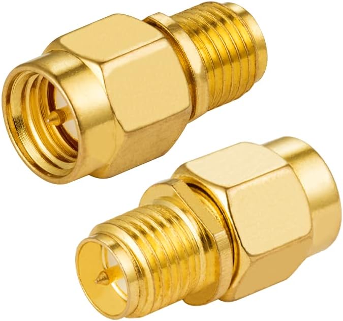 Hf-adapter Sma-stecker Auf Rp-sma-buchse – 2 Stück – Vergoldetes Messing – 50 Ohm – Für Routerantenne
