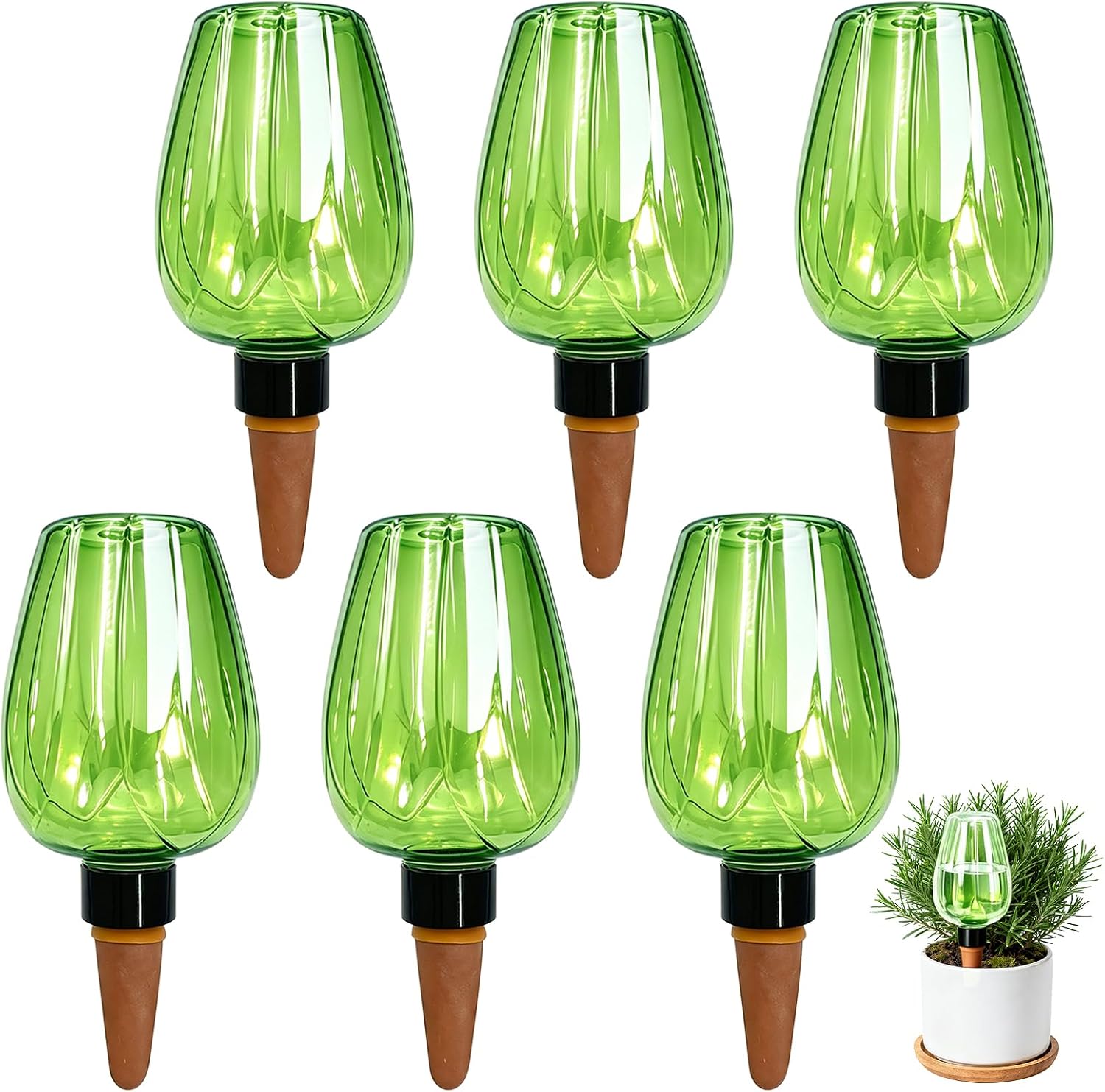 Automatische Bewässerungskugel – 6er-set – Robuster Kunststoff – Rosenform – Für Drinnen Und Draußen – 350 Ml