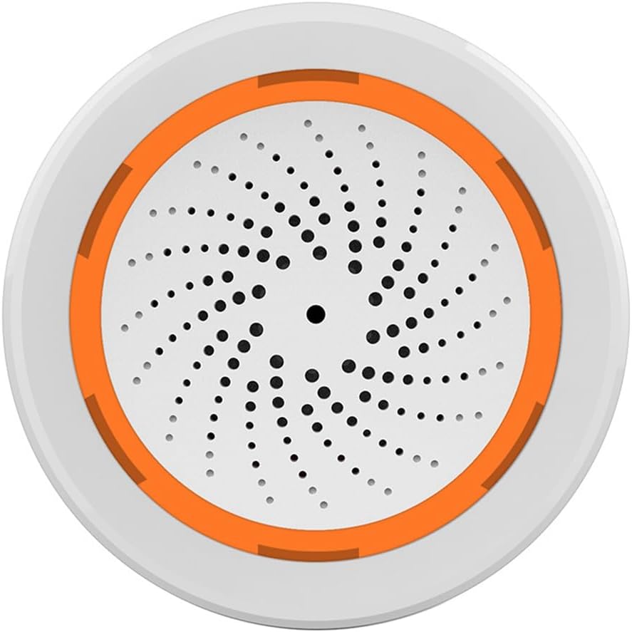 Zigbee-sirene – 1 Stück – Kunststoff – Akustischer Und Optischer Alarm – Tuya Smart Home – Orange Und Weiß