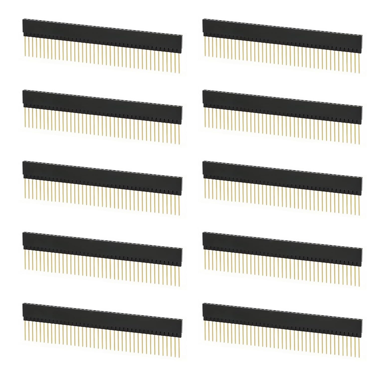 40-polige Buchse – 10er-pack – Kupfer Und Abs – 2,54 Mm Rastermaß – Für Leiterplatten Und Diy-projekte