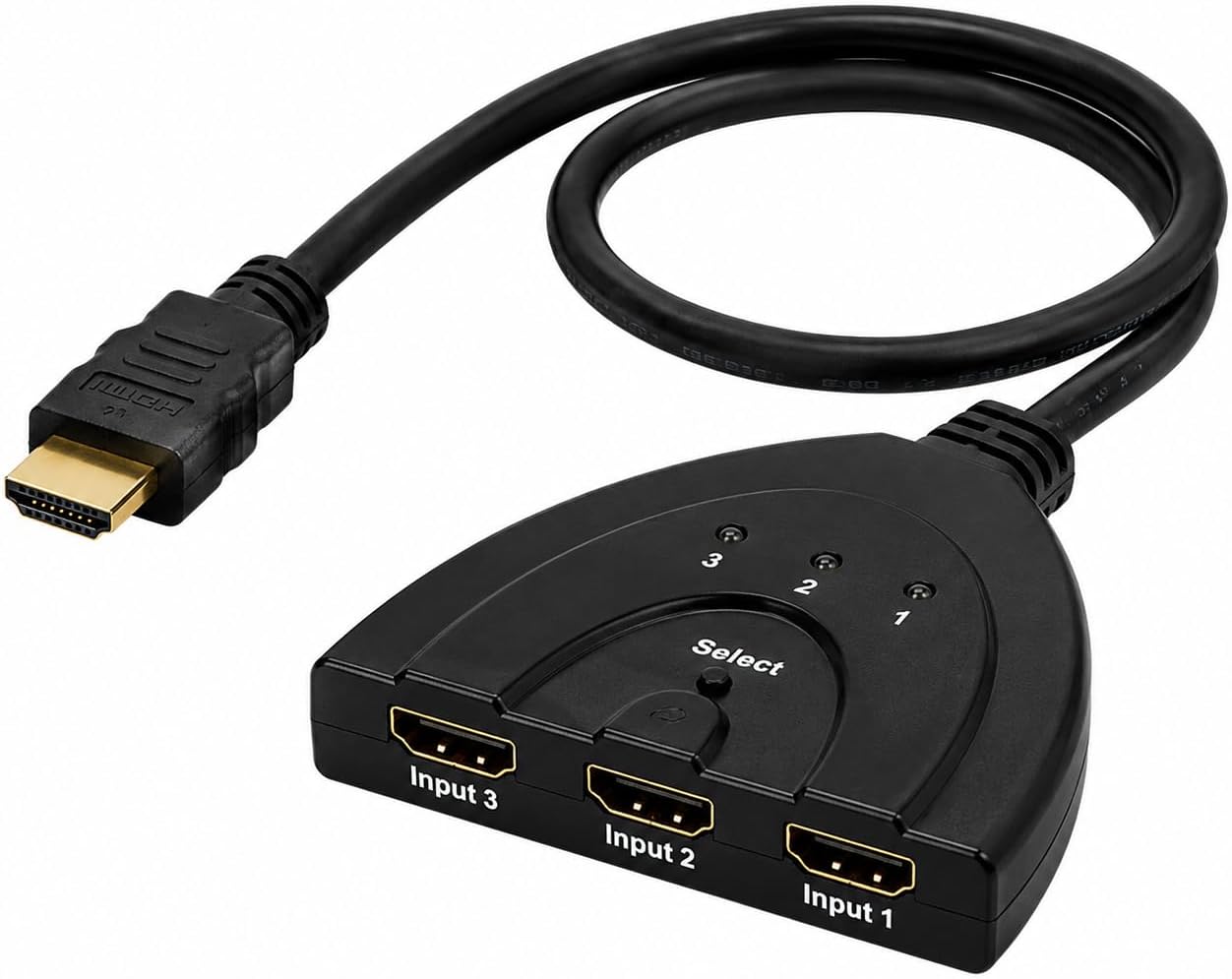 3-port-hdmi-switch – 1 Ausgang 1080p Full Hd – Vergoldete Anschlüsse – Für Ps4, Xbox, Pc Und Tv
