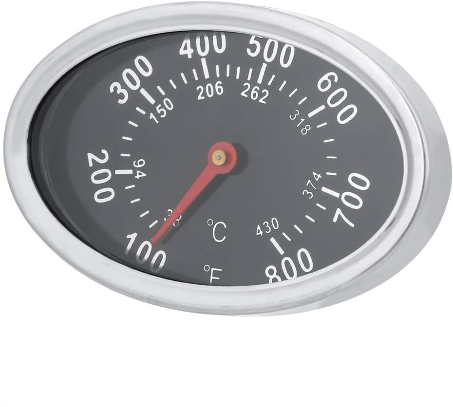 Deckelthermometer – 1 Stück – Edelstahl – Messbereich: 38 Bis 430 Grad – Für Grill Und Smoker – 7,4 X 4,7 Cm
