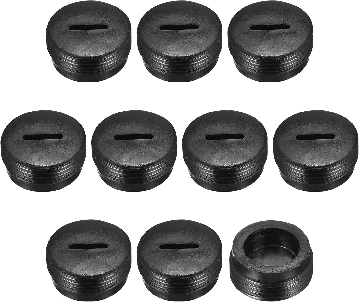 Kohlebürstenkappen – 10 Stück – Schwarzer Kunststoff – Präzisionsgewinde – Für Elektrowerkzeugmotoren – 18 Mm X 8 Mm
