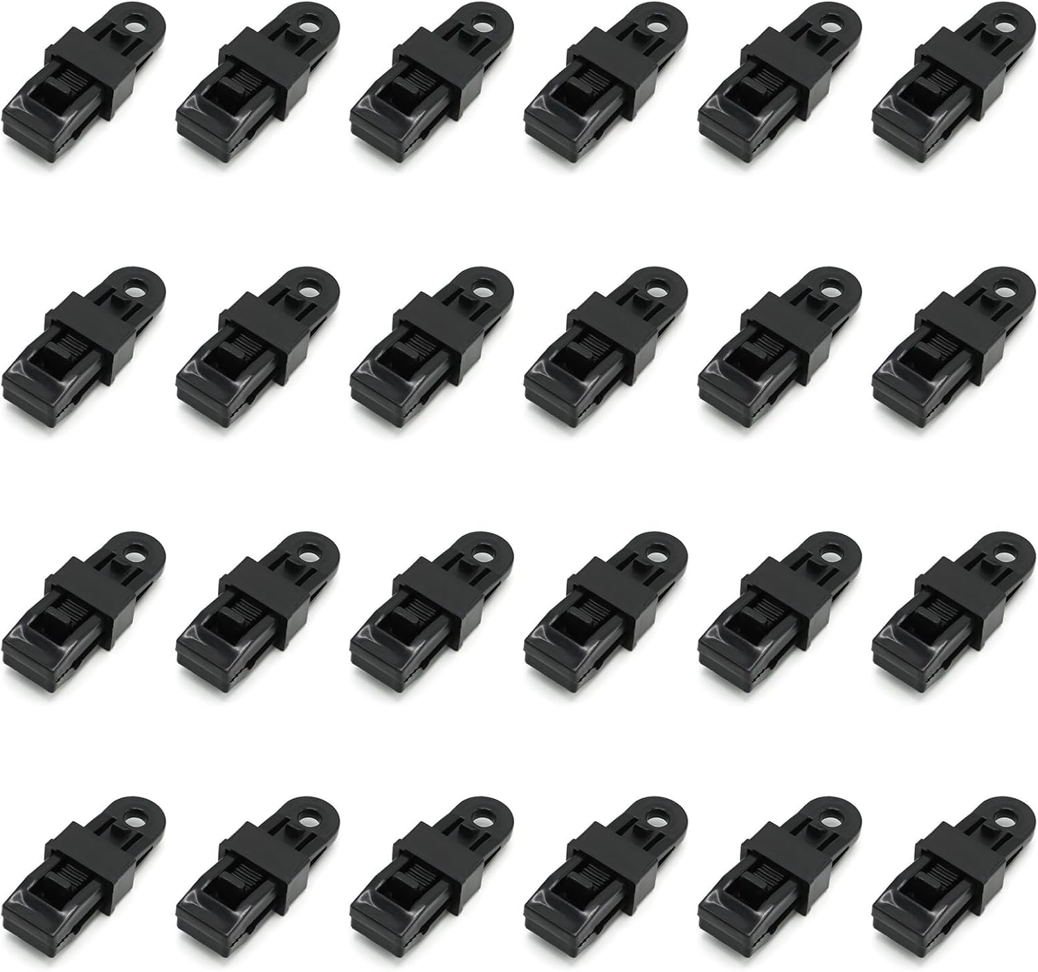 Planenclips – 24er-pack – Polypropylen – Hochleistungsbefestigung – Zelt, Segel, Markise – Schwarz, 3,3 X 8,3 Cm