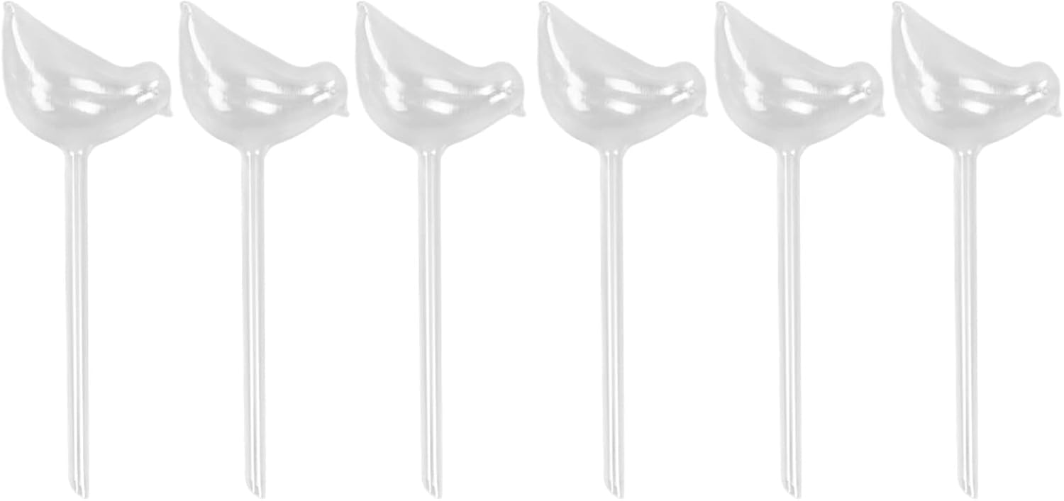 Automatische Gießkanne – 6er-set – Mundgeblasenes Glas – Vogelform – Für Zimmerpflanzen – Transparent