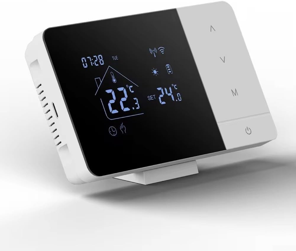 2-draht-wlan-smart-thermostat – 1 Stück – Schwarz-weißes Abs – Heizung Und Kühlung – Tuya Smart Life – 140 X 81 X 20 Mm