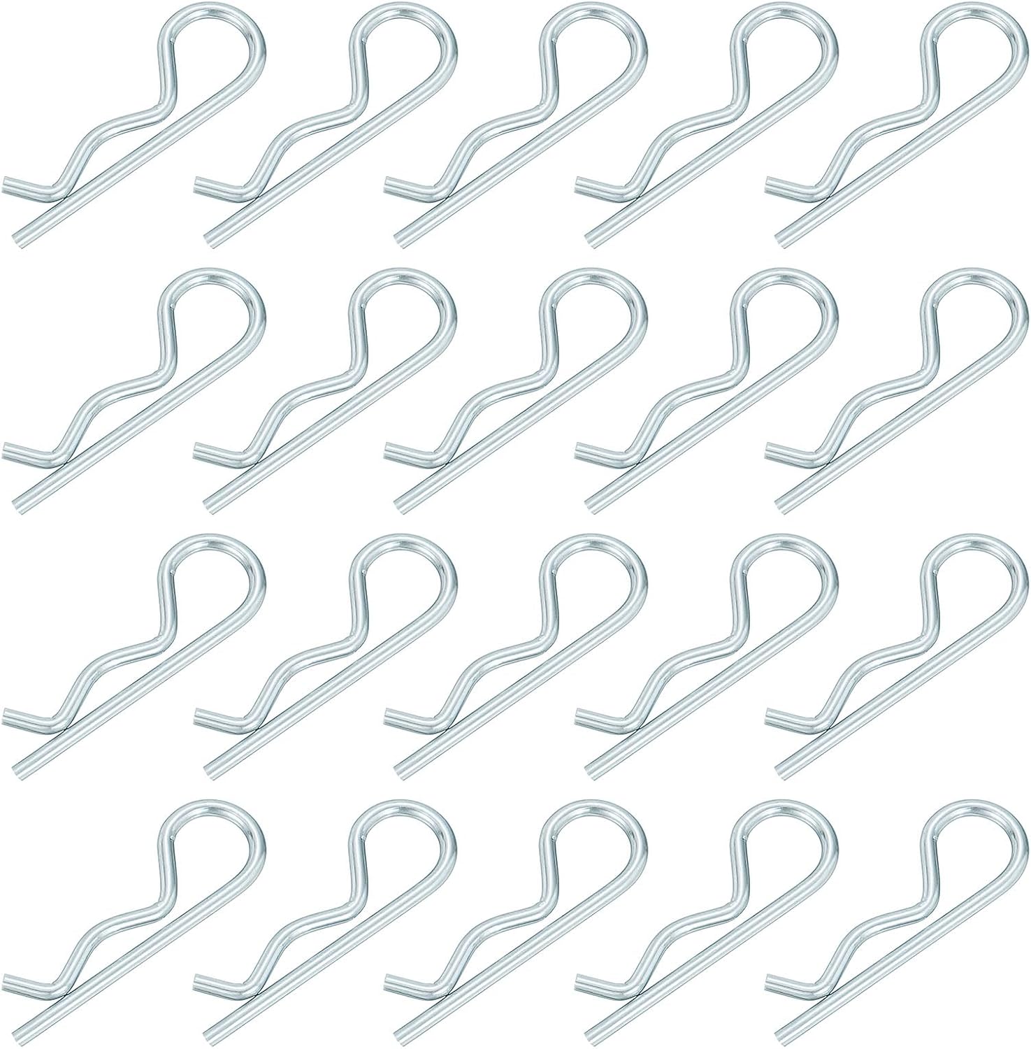 Sicherungsbolzen Typ R – 20 Stück – Verzinkter Kohlenstoffstahl – Schnellverschluss Für Rundwellen – Traktoren Und Landmaschinen – 1,5 X 28 Mm