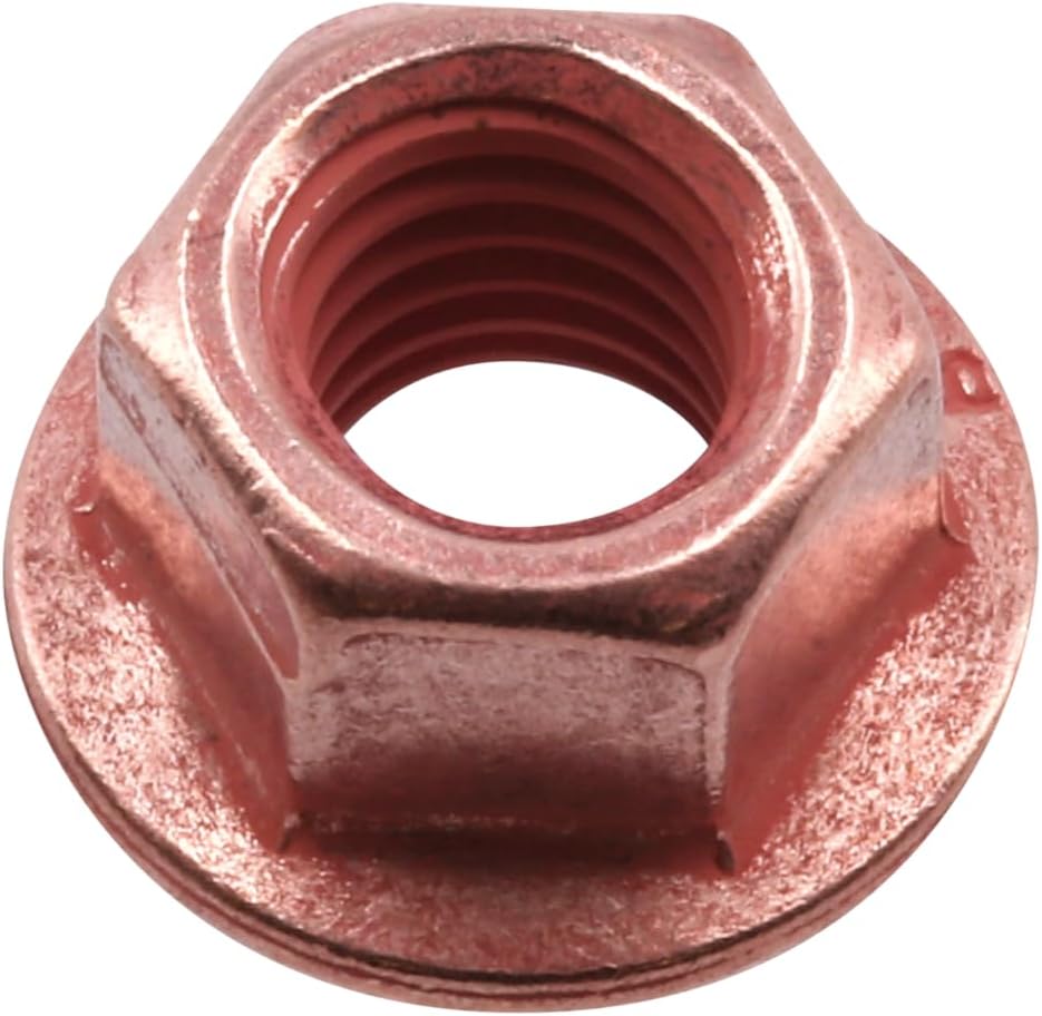 M8-sechskantmuttern – 5er-pack – Selbstsichernd, Kupferplattierter Stahl – Hohe Hitzebeständigkeit – Für Abgaskrümmer – M8 X 1,25 X 12 Mm