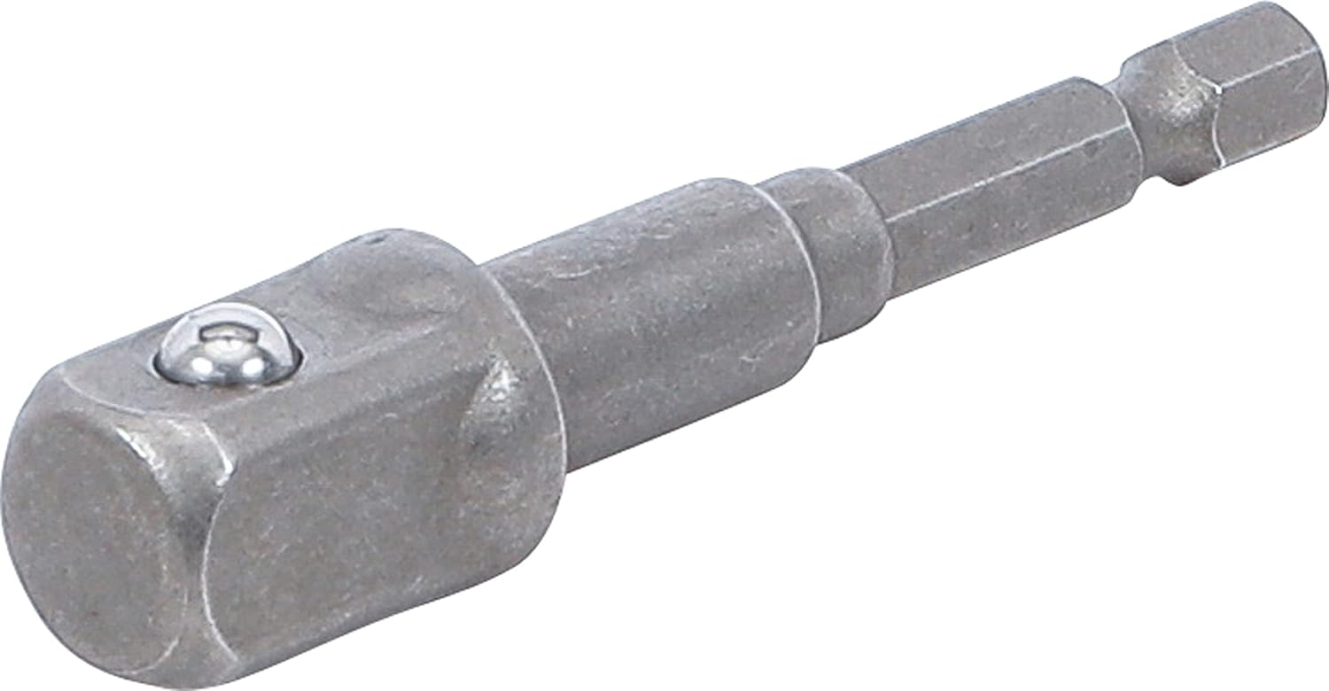Bohradapter – 1 Stück – Chrom-vanadium-stahl – Umrüstung Von 6,3-mm-sechskant Auf 12,5-mm-vierkantantrieb – Für Schwere Schraub- Und Bohrarbeiten – Länge 65 Mm
