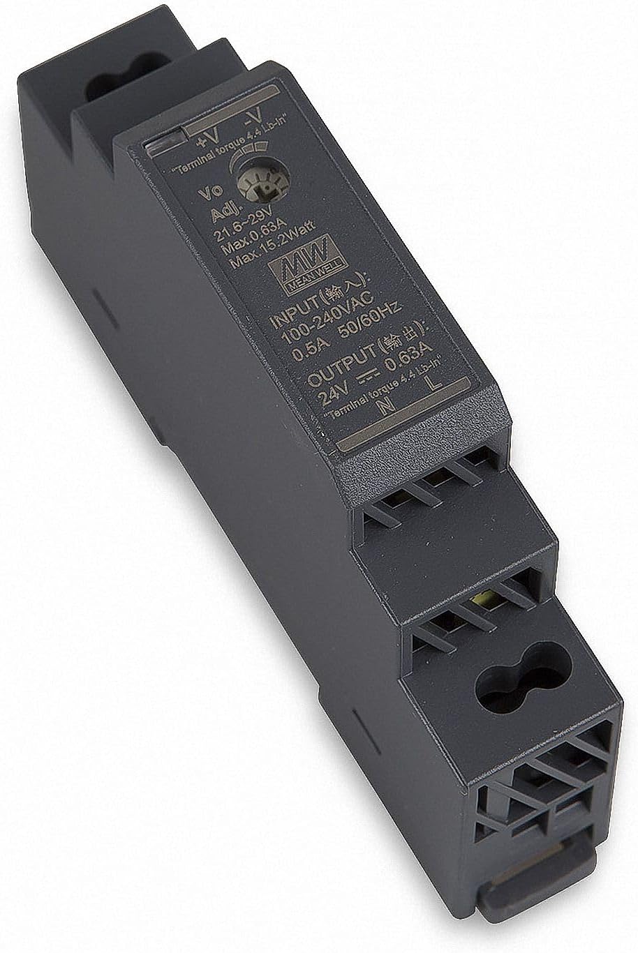 15-w-netzteil – 1 Stück – Schwarzer Kunststoff – 24-v-din-schienenmontage – Gebäudeautomation – 17,5 X 54,5 X 90 Mm