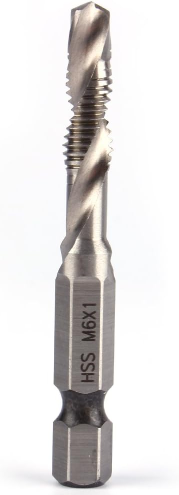 M6 Hss-gewindebohrer – 6er-set – 1/4"-sechskantschaft – Gleichzeitiges Bohren Und Gewindeschneiden – Für Metalle Und Aluminium