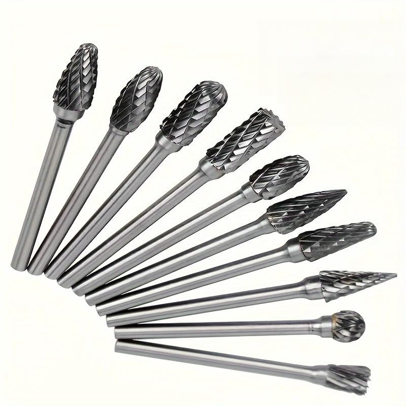 Set Mit 10 Hartmetallbohrern – Doppelschneide Für Präzises Entgraten Und Polieren – Rotationswerkzeuge Für Metall Und Holz