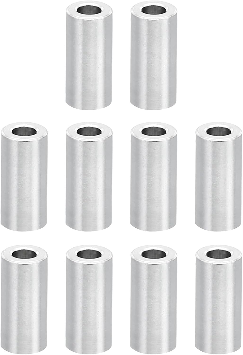M2 Aluminium-distanzstücke – 10er-pack – Silberfarben – Korrosionsbeständig – Für Industrie Und Heimwerker – 2,1 X 4 X 10 Mm