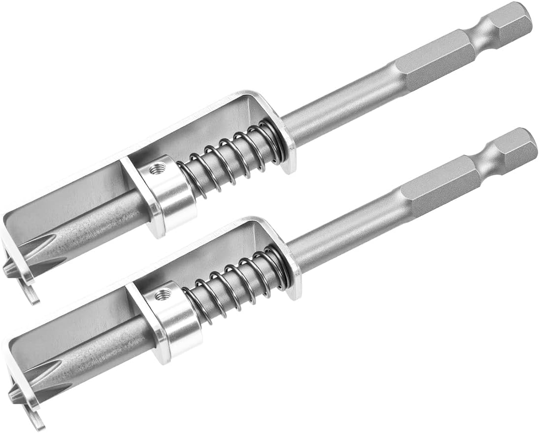 Set Mit 2 Federbelasteten Schraubenhaltern – Edelstahl Und Aluminium – Sicherer Schraubenhalt – Für Arbeiten In Der Höhe Und In Beengten Räumen – 100 X 14 Mm Silber