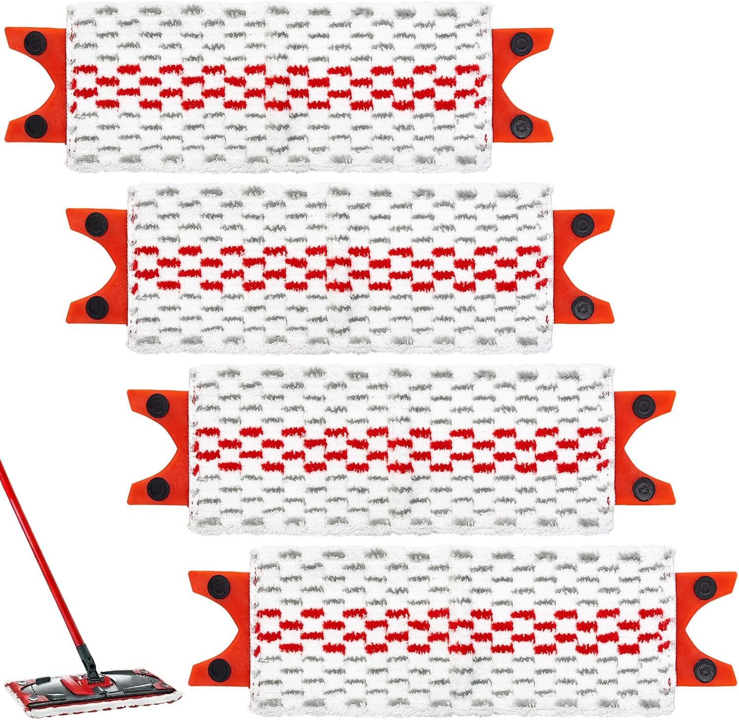 4-teiliges Mikrofaser-mopp-ersatzset – Kompatibel Mit Vileda Ultramax Turbo 34 Cm – Waschbar Und Wiederverwendbar – Für Hartböden, Fliesen Und Parkett