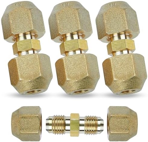 Kupfer-split-fittings – 4er-pack – Geschmiedetes Messing – 10,8 Mm Gewinde – Klimaanlage/kältetechnik – Für 6,35 Mm Rohrdurchmesser