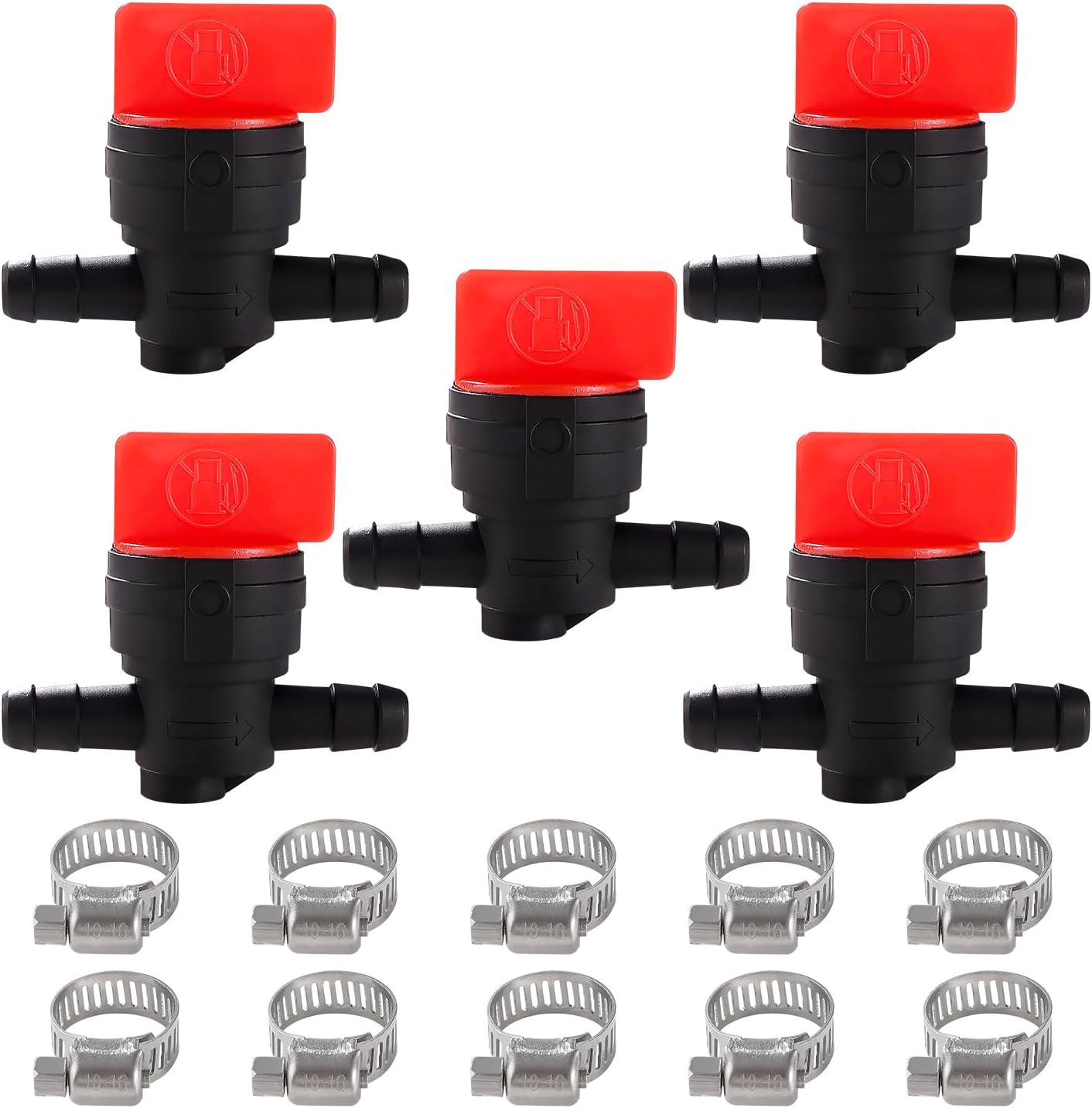 5 Kraftstoffabsperrventile 6–8 Mm – Robuster Kunststoff – Inline-anschluss – Für Rasenmäher Und Heimwerkerprojekte – Schwarz