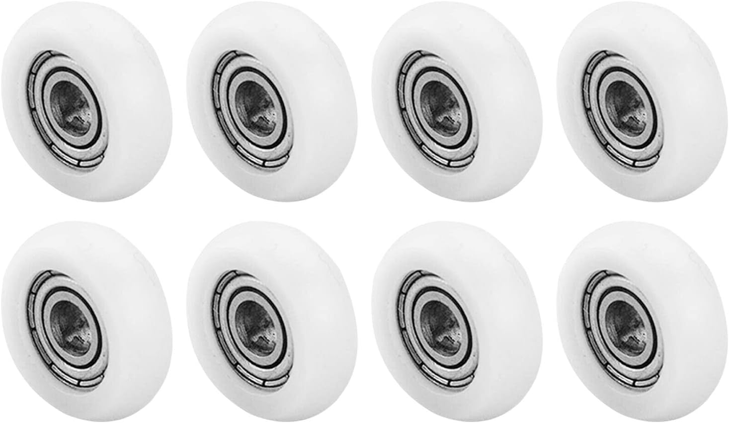 Duschkabinenrollen – 8er-set – Nylon Und Pom – Leichtgängig Und Geräuschlos – Für Duschkabinen Und Dampfbäder – 16 X 4 X 6 Mm, Weiß