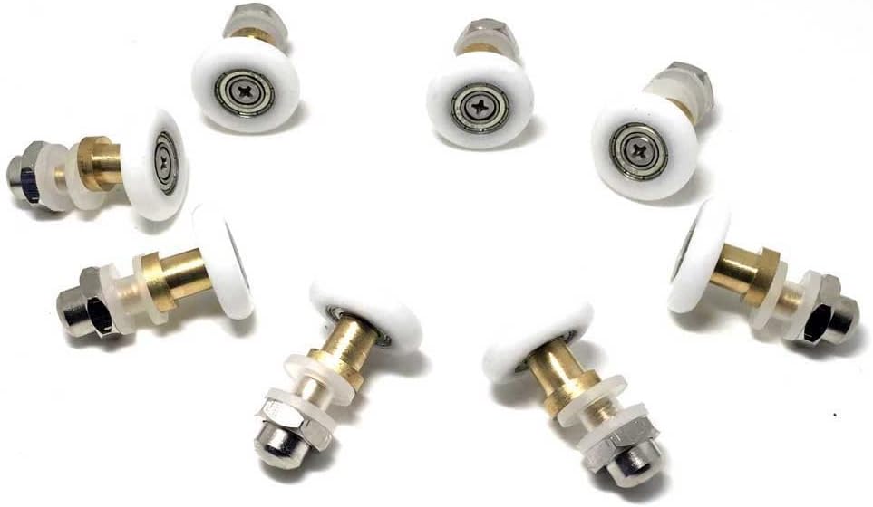 Duschkabinenrollen – 8er-set – Metall Und Kunststoff – 20 Mm Durchmesser – Für 8–10 Mm Gebohrtes Glas – Silber, Gold Oder Weiß