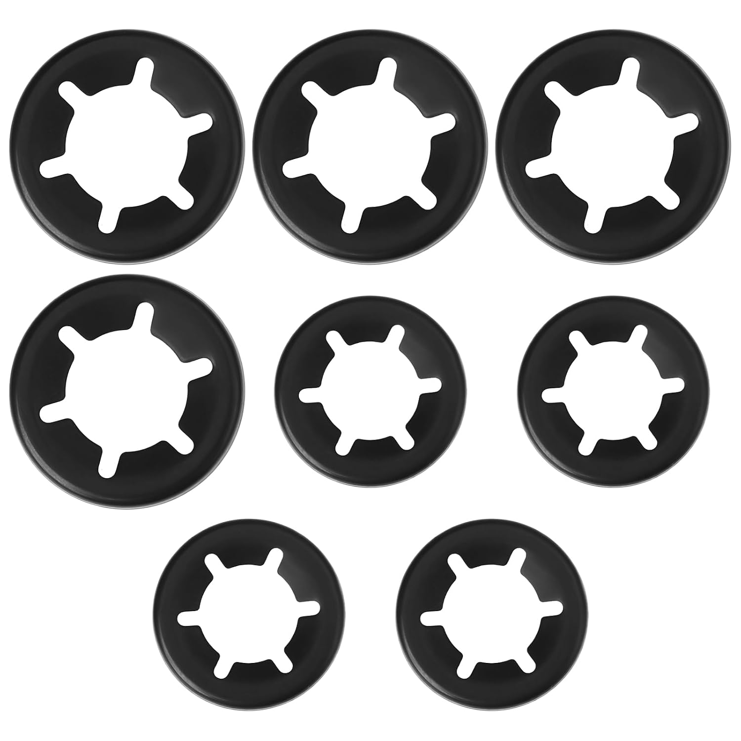 Radsicherungsscheiben – 8 Stück – Hochwertiges Metall – Sichere Befestigung M8 Und M10 – Für Rasenmäher – 7,5 X 15 Mm Und 9,5 X 18,5 Mm