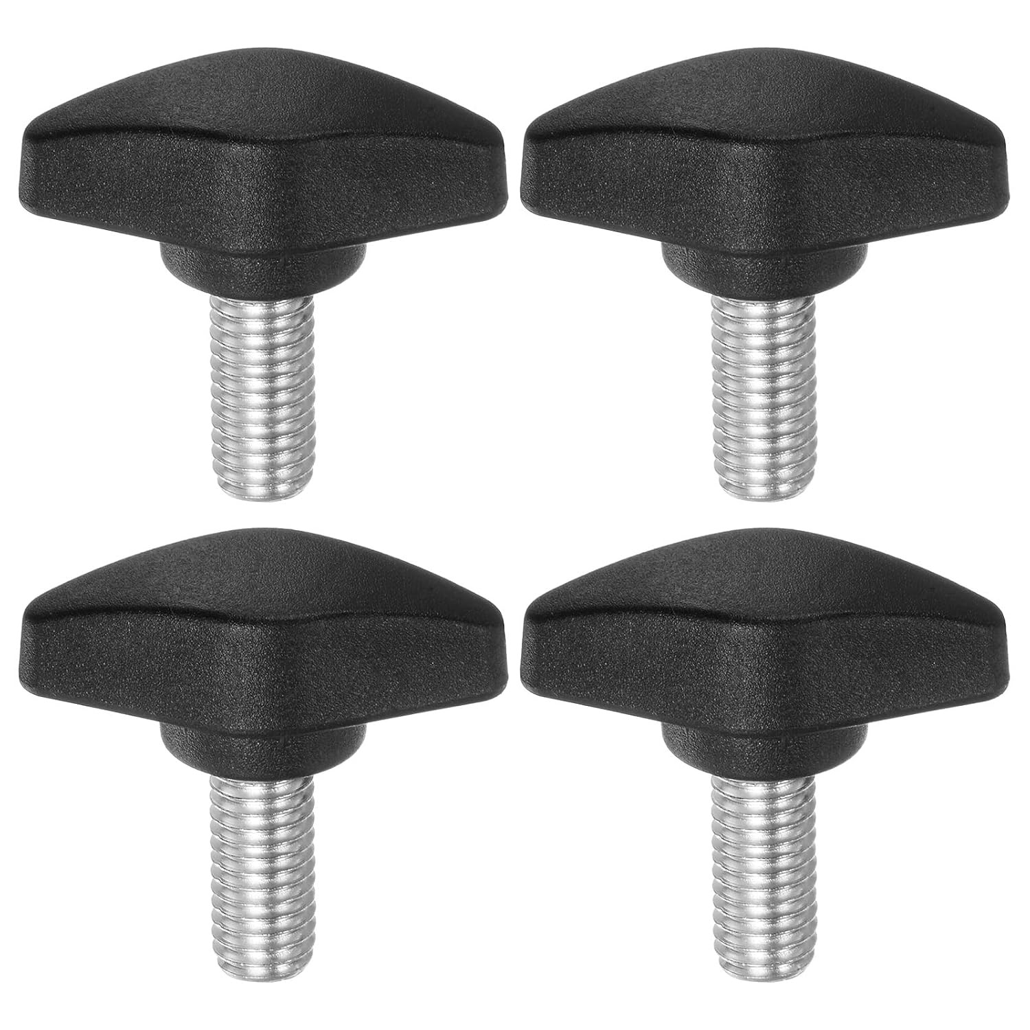 T-förmige Flügelknöpfe M8x16 Mm – 4er-pack – Verzinkter Stahl Und Kunststoff – Schnelles Manuelles Anziehen – Für Industriemaschinen – Schwarz