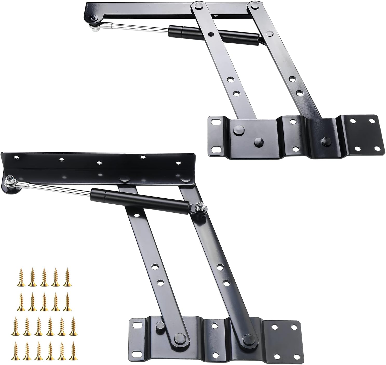 Hebemechanismus Für Couchtische – 2-teilig – Robustes, Schwarzes Stahlblech – Federbelastet – Für Wohnzimmer Und Büro – Für Tischplatten Bis 50 Kg