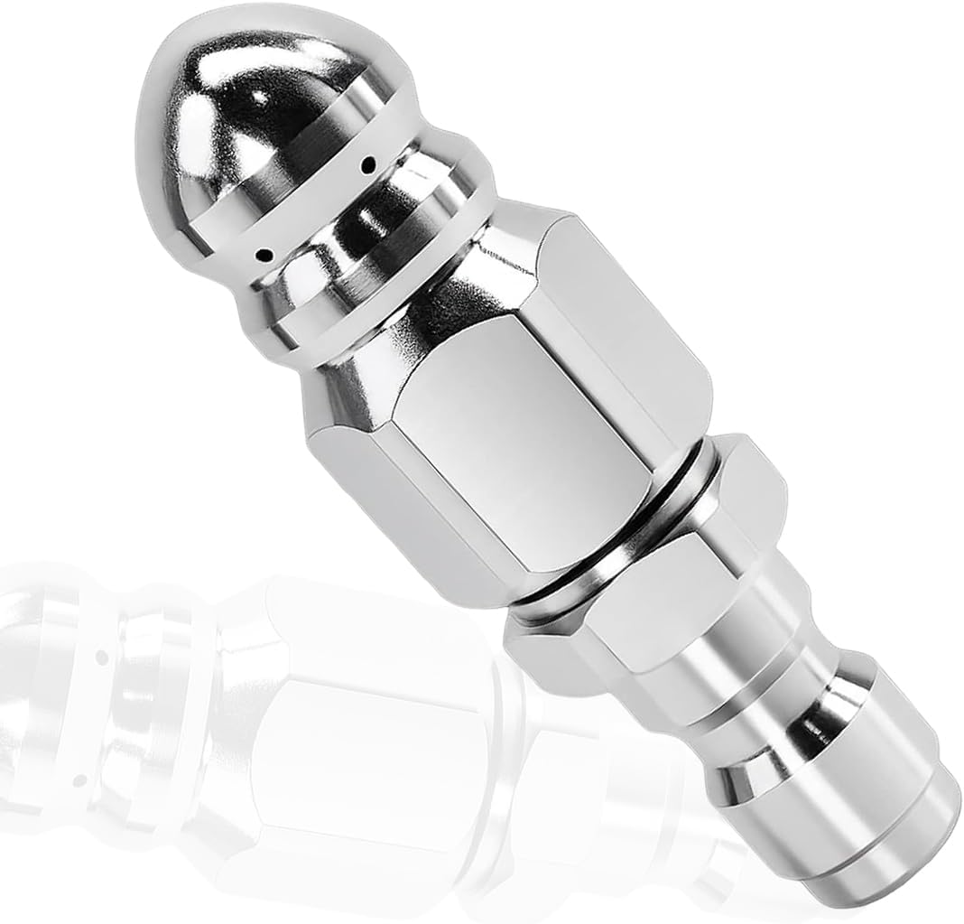 Reinigungsdüse Aus Edelstahl – 1-teilig – Raketenform – 6 Vorwärts- Und Rückwärtsdüsen – Zur Reinigung Von Abwasserkanälen Und Abflüssen – 1/4"-anschluss