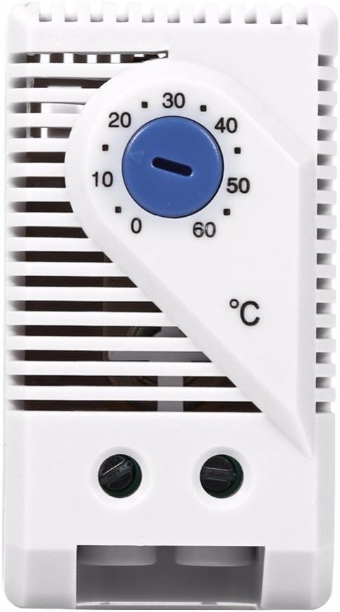 Kompakter Mechanischer Thermostat – 1 Stück – Robustes Kunststoffgehäuse – Einstellbar Von 0 Bis 60 °c – Für Schaltschränke Und Lüftungsanlagen – Blauer Knopf