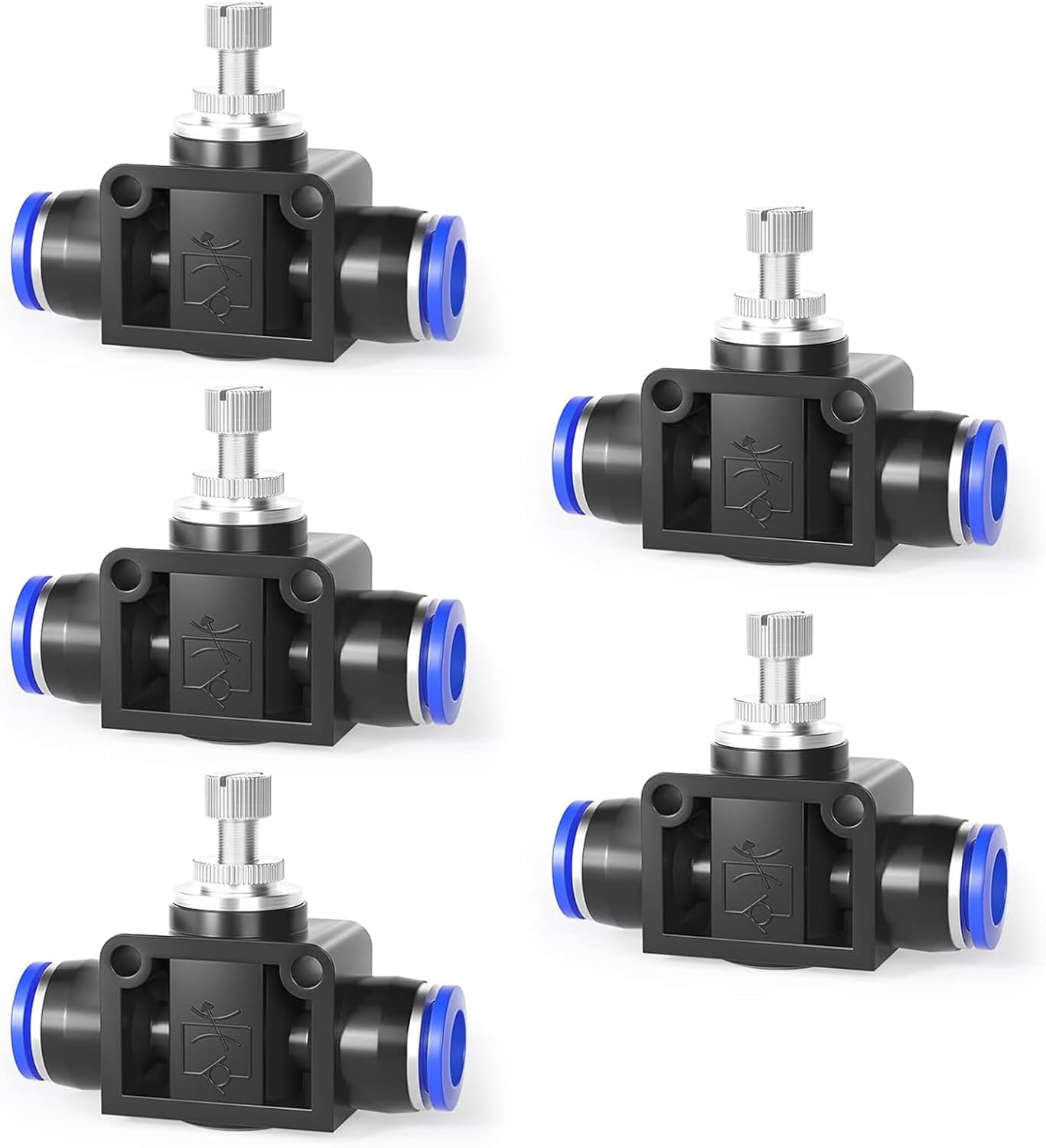 Luftstromregelventil – 5 Stück – Robustes Metall – 8-mm-steckanschluss – Industrielle Pneumatiksysteme – Modell Sa8