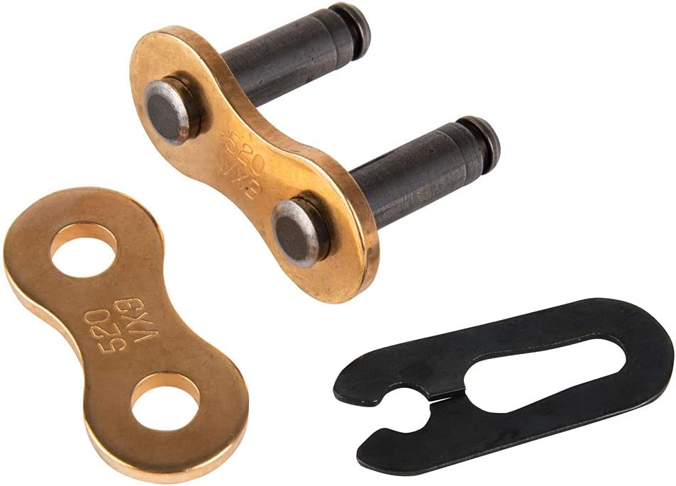 Clip-on-verbindungsglied – 1 Stück – Gold Und Schwarz, Stahl – Hochfest Für 520er-ketten – Für Offroad- Und Straßenmotorräder Bis 800 Cm³