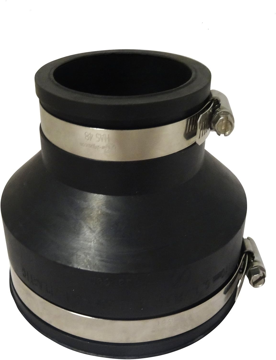 Flexible Reduzierhülse – 1 Stück – Synthetischer Gummi – Klebstofffreie, Vibrationsdämpfende Verbindung – Für Pvc-, Pe- Und Stahlrohre – Ø 50 X 40 Mm